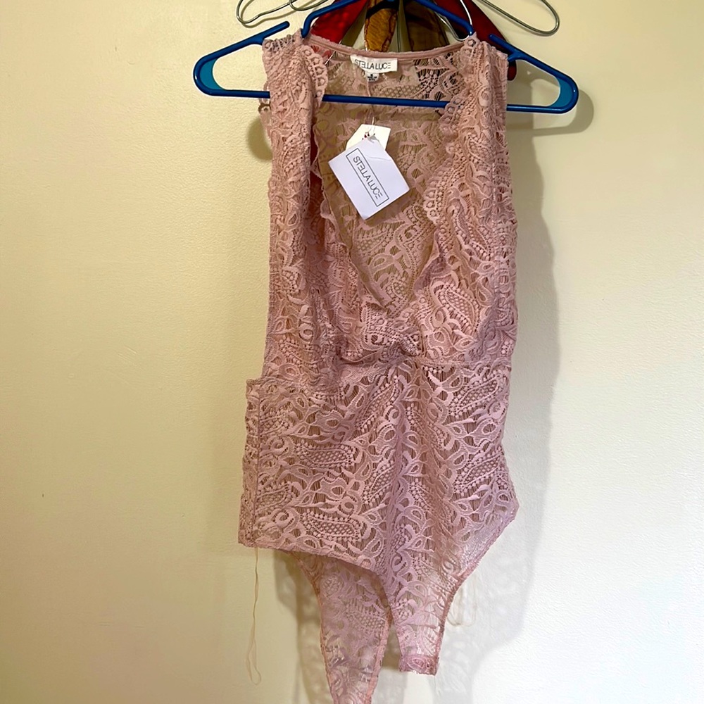 Pink Lace Body Suit - Size Medium *NWT*